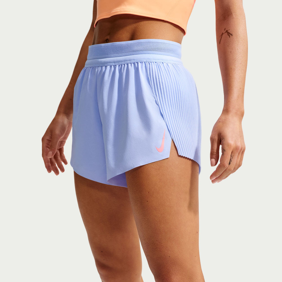 Nike AeroSwift Women's Dri-FIT ADV Mid-Rise 3" Brief Lined Running Shorts - Aluminium/Black/White/Atomic Pink - SU26