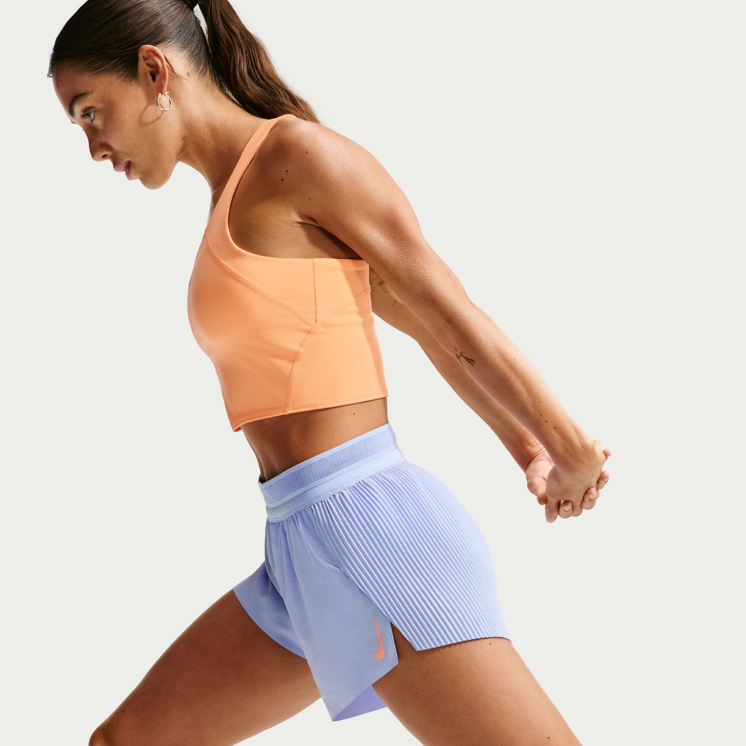 Nike AeroSwift Women's Dri-FIT ADV Mid-Rise 3" Brief Lined Running Shorts - Aluminium/Black/White/Atomic Pink - SU26