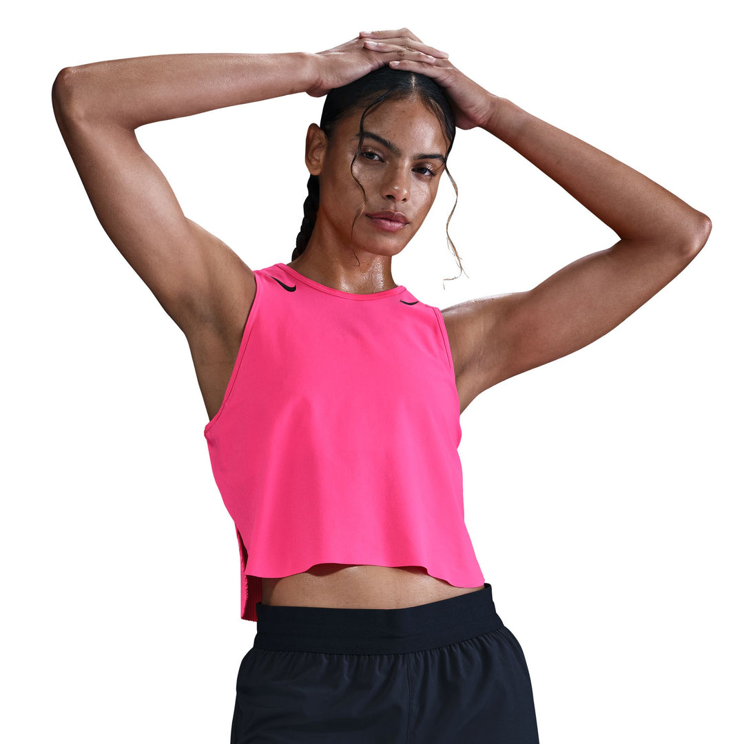 Nike Womens Dri-FIT ADV Cropped Running Tank Top - Hyper Pink/Black - FA25