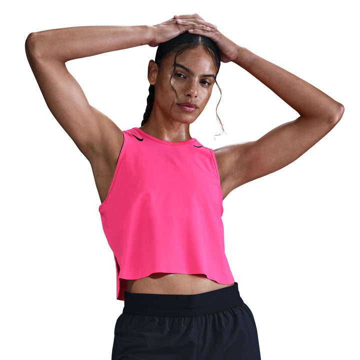 Nike Womens Dri-FIT ADV Cropped Running Tank Top - Hyper Pink/Black - FA25