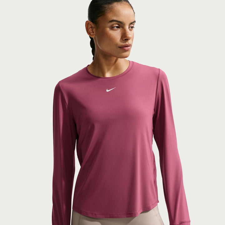 Nike One Classic Womens Dri-FIT L/S Top - Pink Smoke/White - FA26
