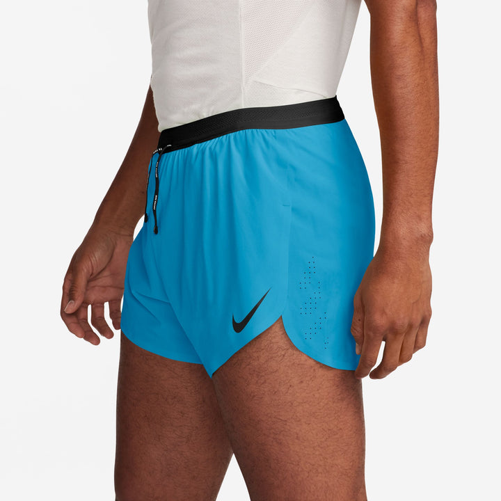 Nike Mens Dri-FIT ADV 4" Brief-Lined Aeroswift Short - Light Current Blue/Black - SU26