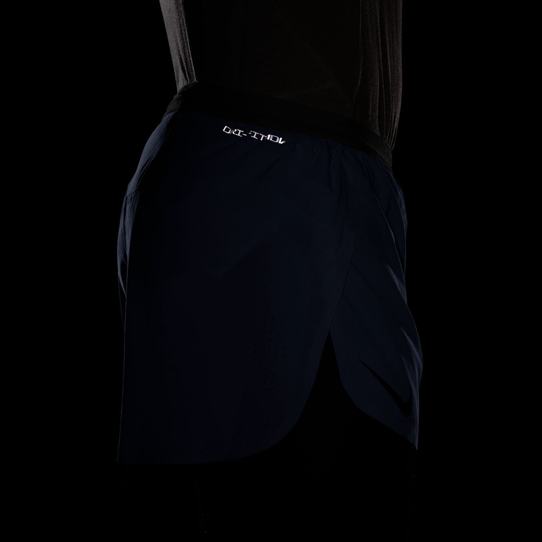 Short Aeroswift doublé Nike Dri-FIT ADV 4" pour hommes - Bleu diffus/Noir