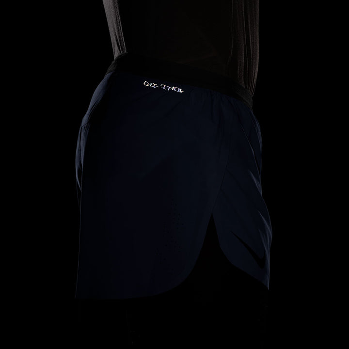 Short Aeroswift doublé Nike Dri-FIT ADV 4" pour hommes - Bleu diffus/Noir