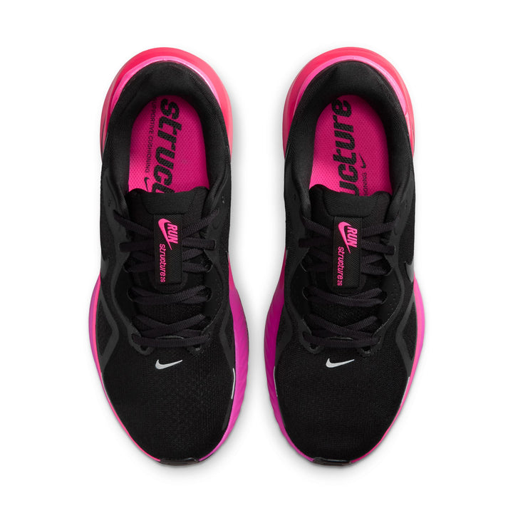 Nike Womens Structure 26 - Black/Black/Hyper Pink/Laser Crimson - Stability - FA26