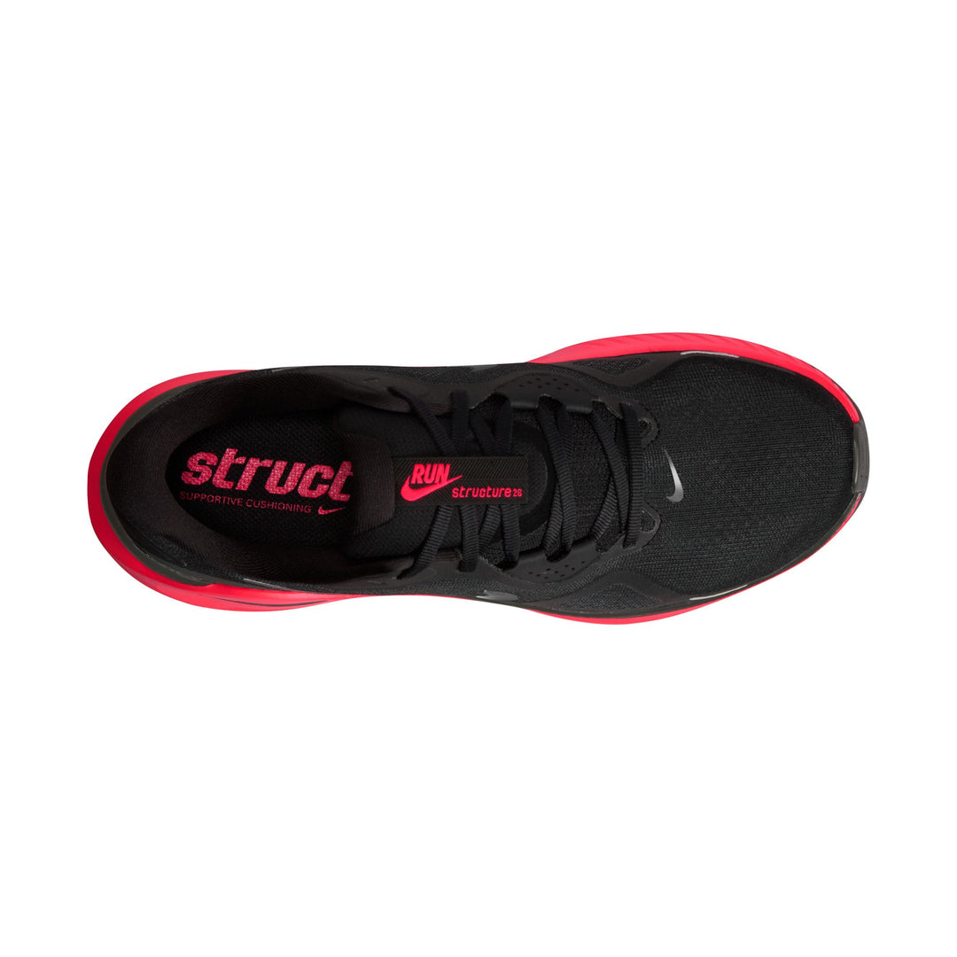 Nike Mens Structure 26 - Black/Metallic Dark Grey/Bright Crimson - Stability - FA26