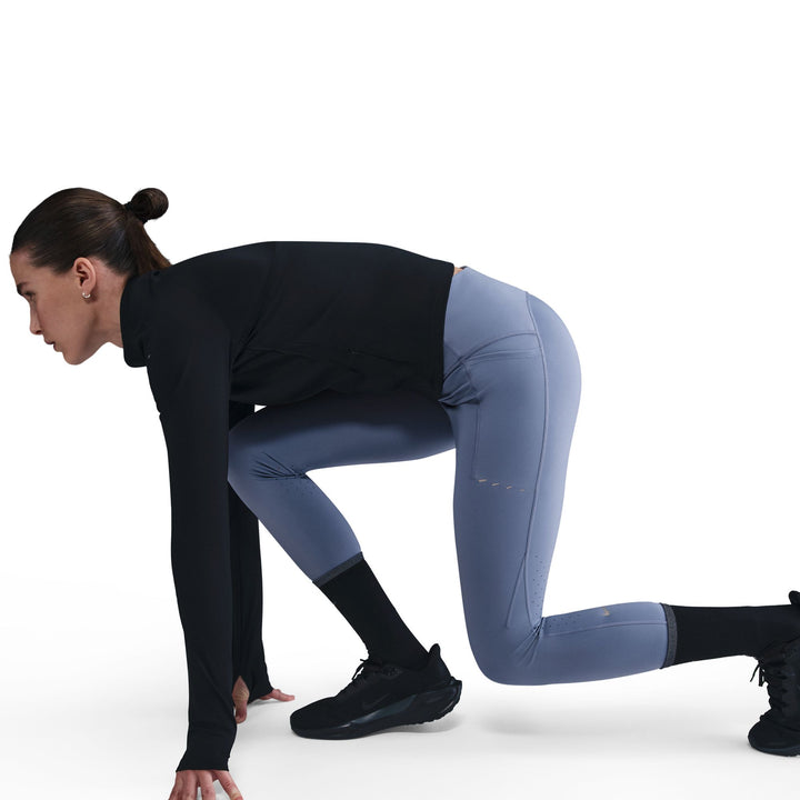 Nike Damen 7/8 Swift Tight mit hoher Taille und Taschen – World Indigo/Reflective Silver