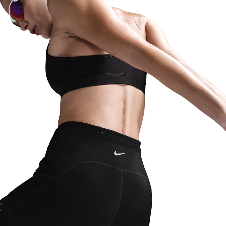 Nike Swift Womens High-Waisted 4" Tight Running Shorts With Pockets - Black/Reflective Silver - HO25