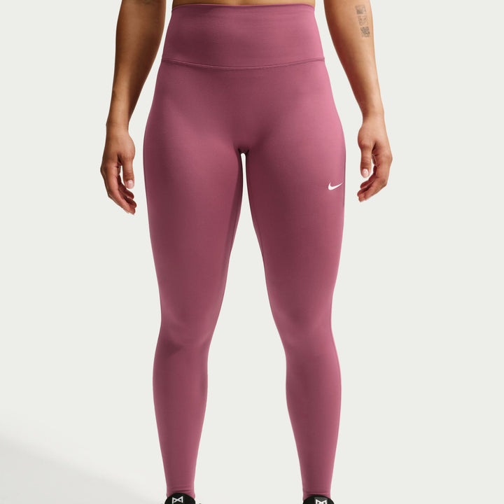 Nike One Womens Seamless Front High-Waisted Full-Length Leggings - Pink Smoke/White - SU26