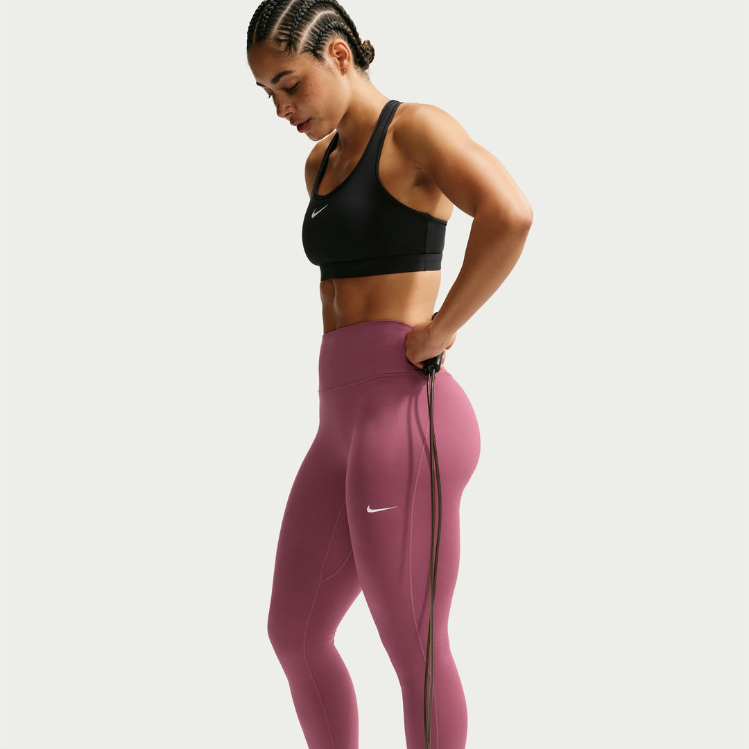 Nike One Womens Seamless Front High-Waisted Full-Length Leggings - Pink Smoke/White - SU26