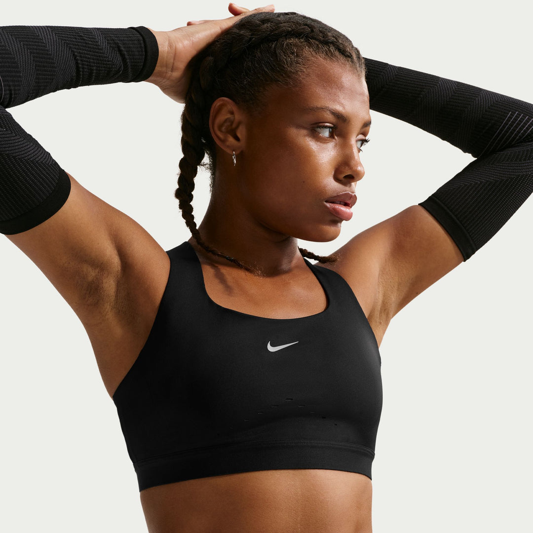 Nike Swift Womens High-Support Lightly Lined Sports Bra - Black/Reflective Silver - SP26
