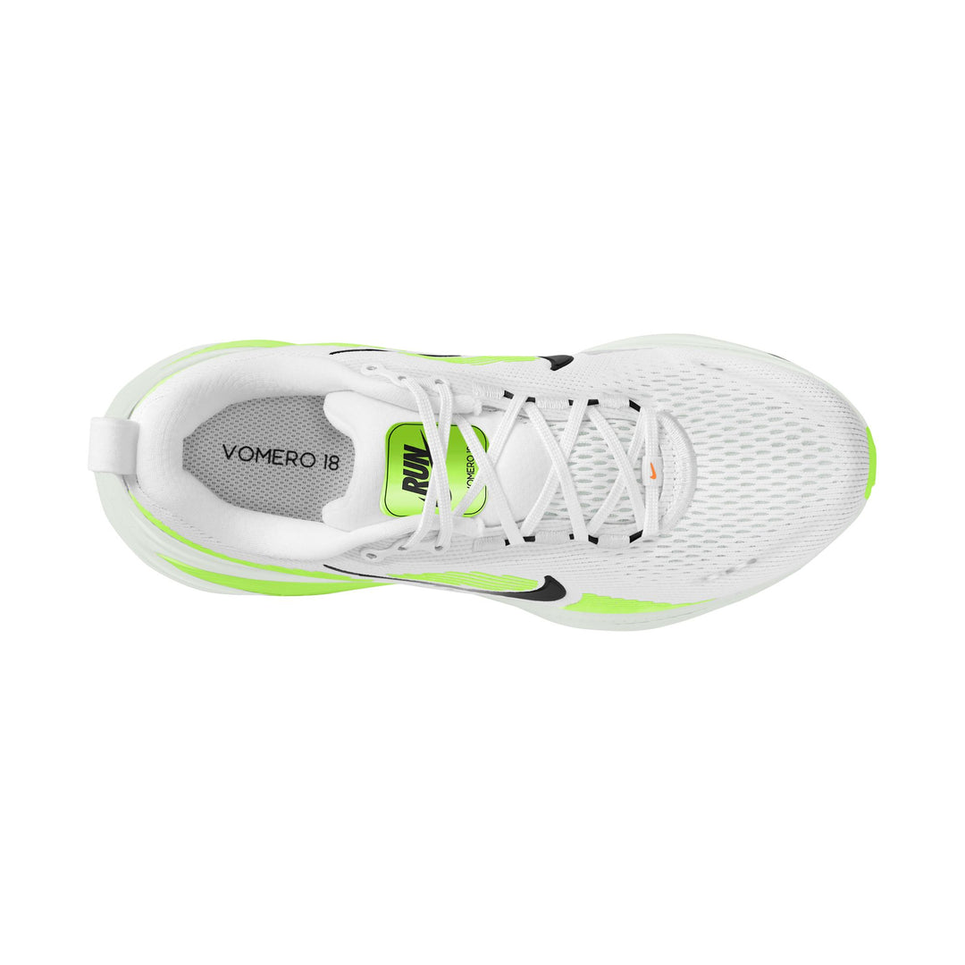 Nike Mens Vomero 18 - White/Black/Volt/Barely Volt - Neutral - SP26