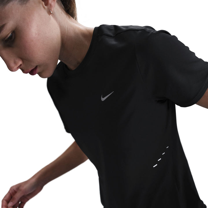 Nike Women's Dri-FIT Short-Sleeve Swift Tee - Black/Reflective Silver - HO25