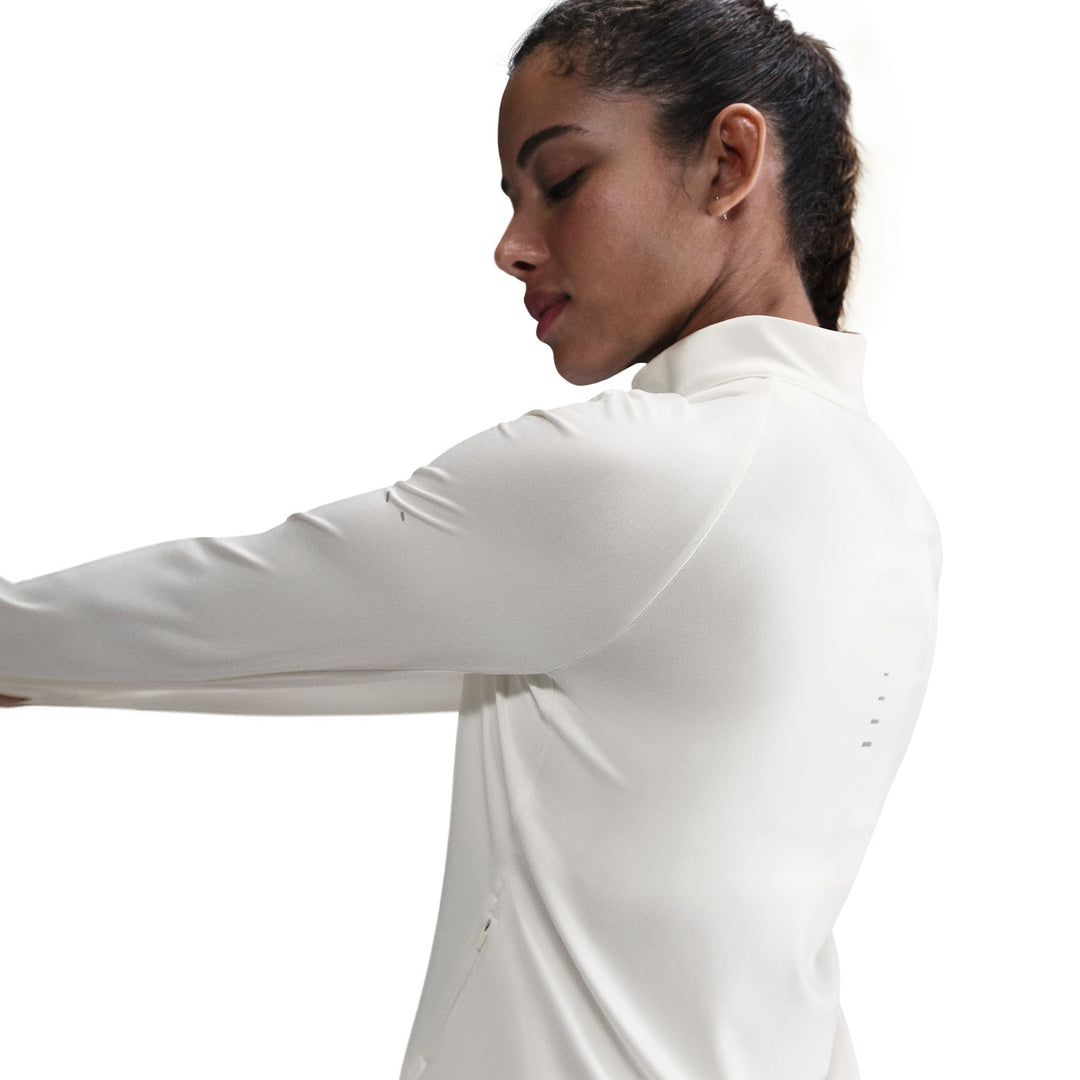 Nike Damen Dri-FIT UV 1/4 Zip L/S Swift T-Shirt – Segel/Reflektierendes Silber