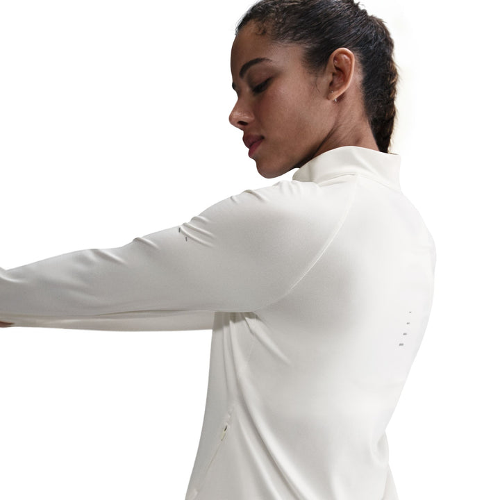 Nike Damen Dri-FIT UV 1/4 Zip L/S Swift T-Shirt – Segel/Reflektierendes Silber