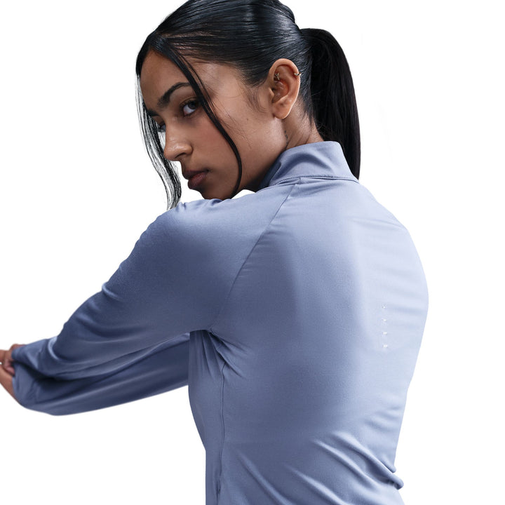 Nike Womens Dri-FIT UV 1/4 Zip L/S Swift Tee - World Indigo/Reflective Silver - HO25