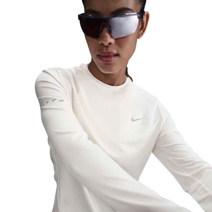Nike Womens Dri-FIT UV L/S Crew Neck Swift Tee - Sail/Reflective Silver - SU26