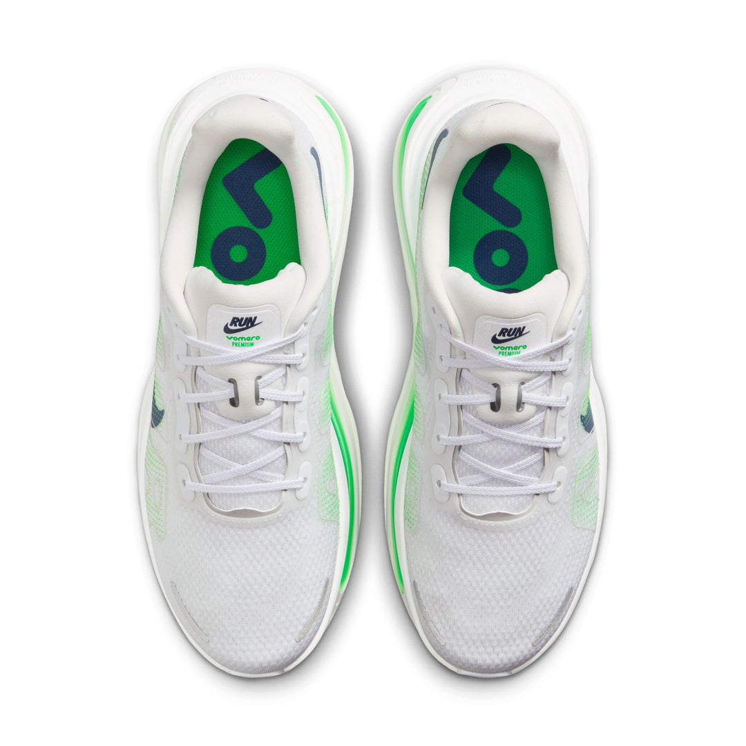 Nike Mens Vomero Premium - White/Midnight Navy/Green Spark- Neutral - SU26
