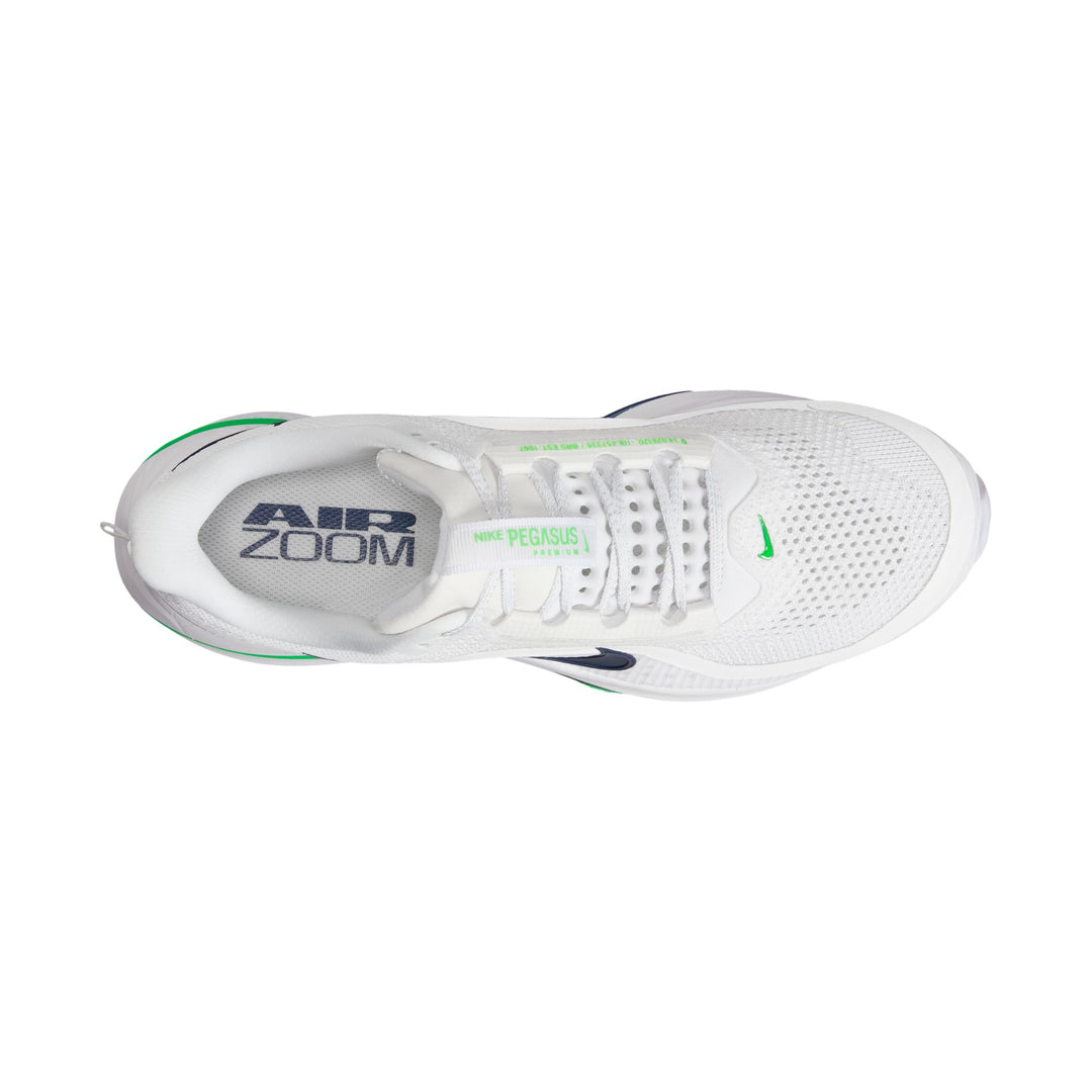 Nike Mens Pegasus Premium - White/Green Spark/Midnight Navy - Neutral - FA26