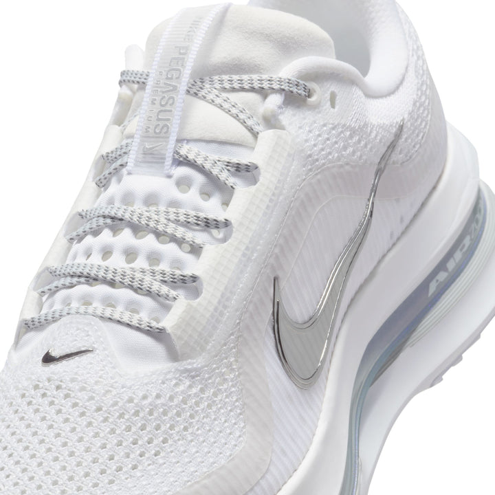 Nike Womens Pegasus Premium - White/Metallic Silver - Neutral - AW25