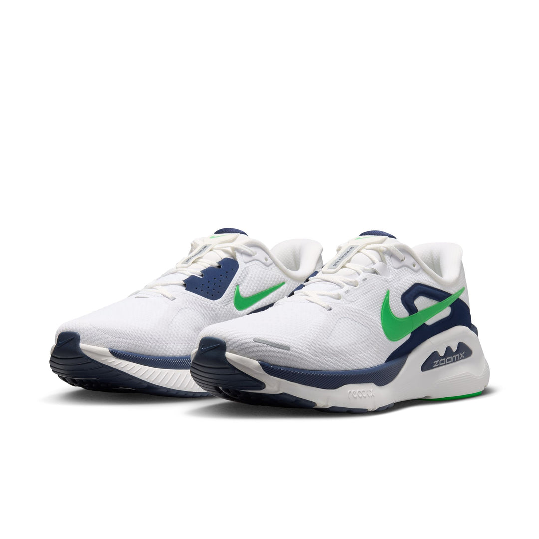 Nike Mens Structure Plus - White/Green Spark/Midnight Navy - Stability - SU26