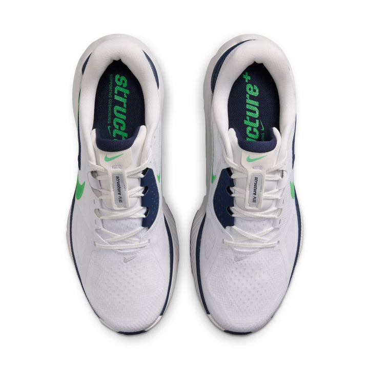 Nike Mens Structure Plus - White/Green Spark/Midnight Navy - Stability - SU26