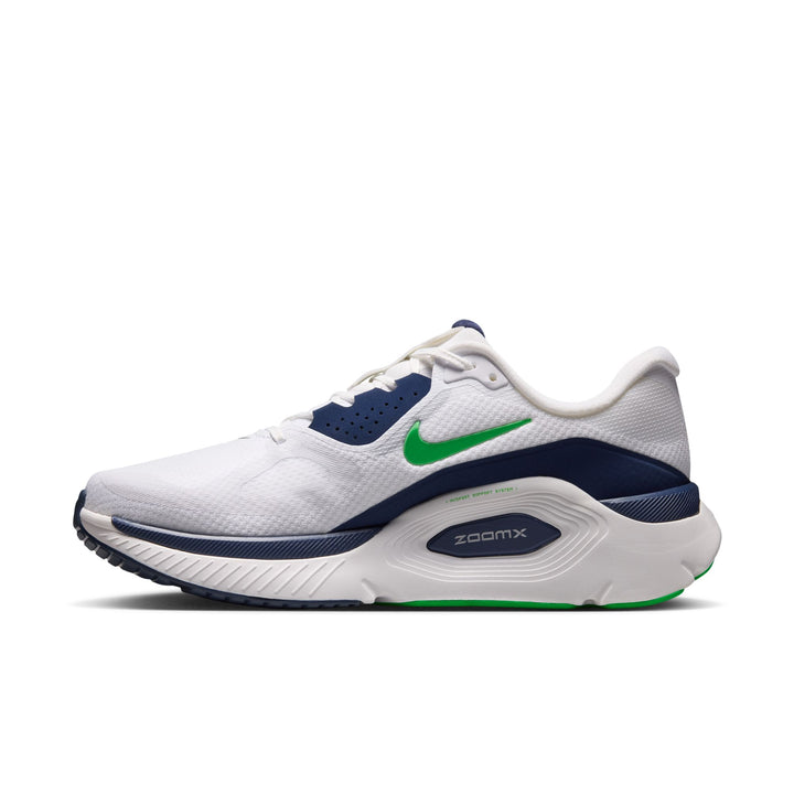 Nike Mens Structure Plus - White/Green Spark/Midnight Navy - Stability - SU26