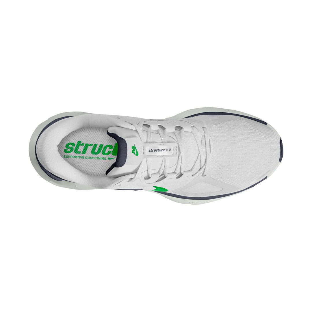 Nike Mens Structure Plus - White/Green Spark/Midnight Navy - Stability - SU26