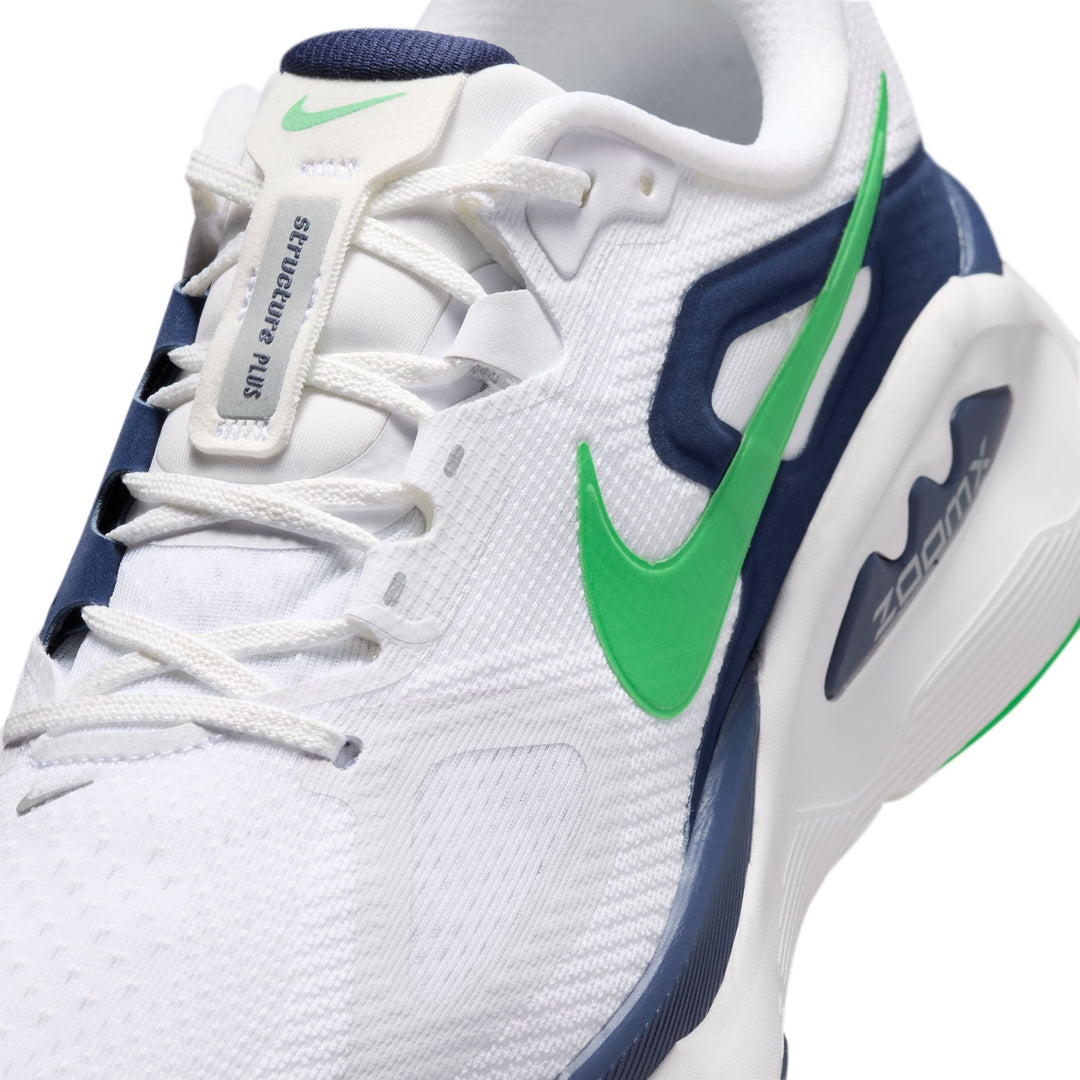 Nike Mens Structure Plus - White/Green Spark/Midnight Navy - Stability - SU26