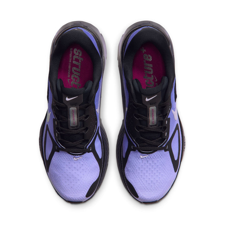 Nike Womens Structure Plus - Black/Metallic Silver/Persian Violet - Stability - HO26