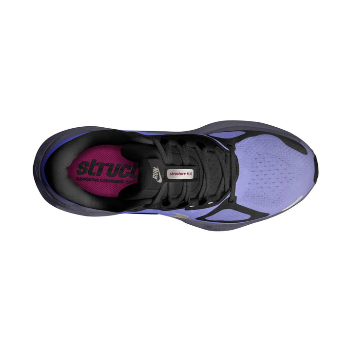 Nike Womens Structure Plus - Black/Metallic Silver/Persian Violet - Stability - HO26