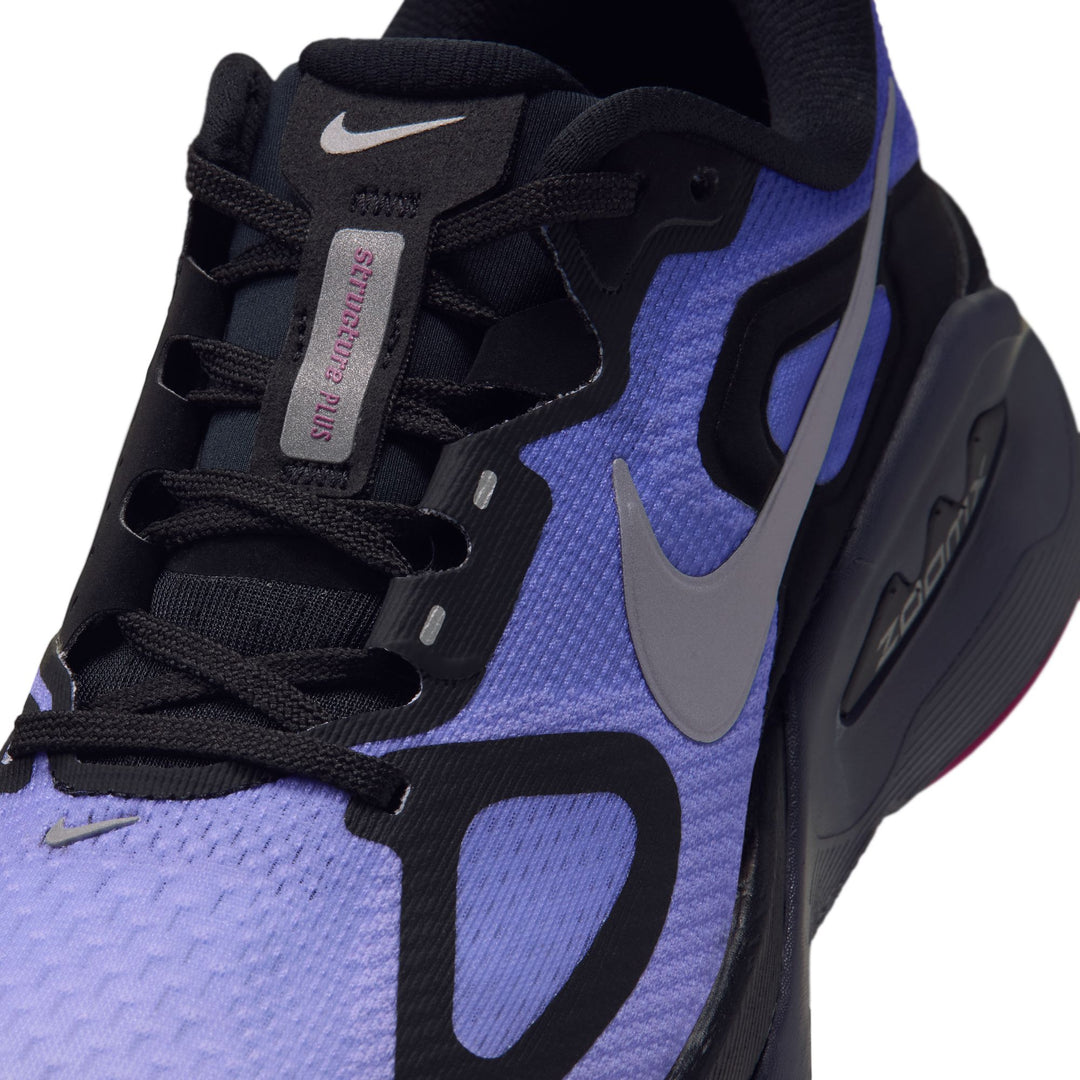 Nike Womens Structure Plus - Black/Metallic Silver/Persian Violet - Stability - HO26