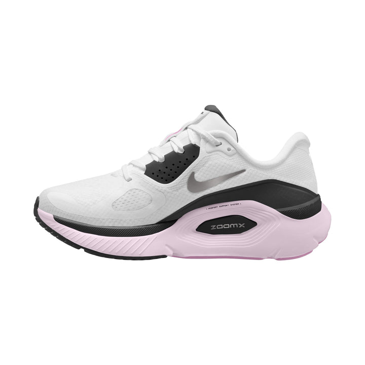 Nike Womens Structure Plus - White/Metallic Silver/Black - Stability - FA26