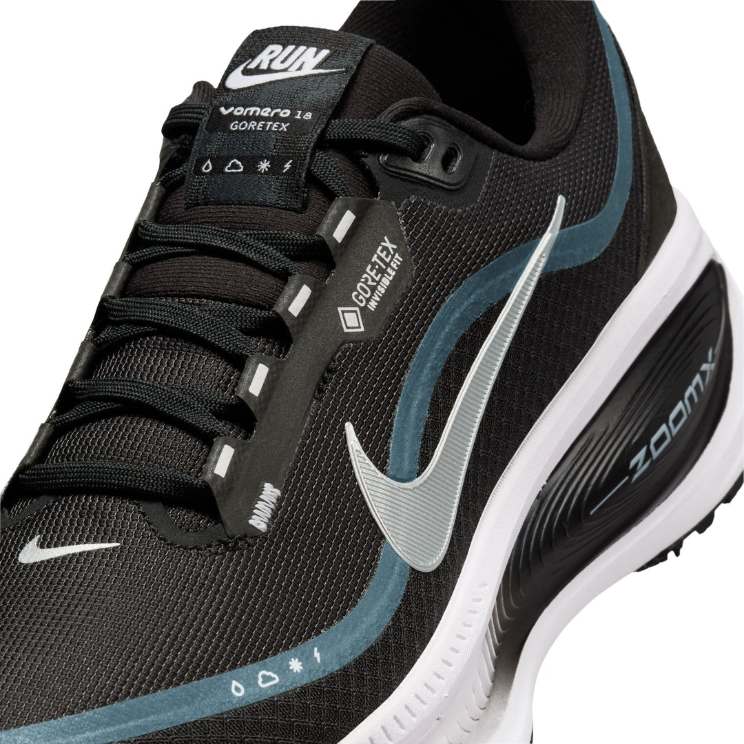 Nike Womens Vomero 18 GTX - Black/Metallic Silver/Anthracite/White - Neutral - HO25