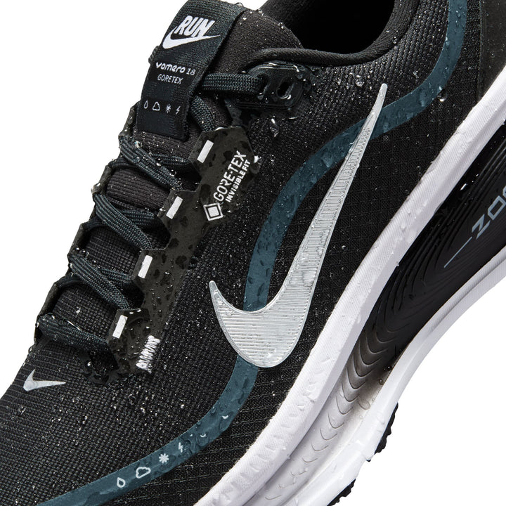 Nike Womens Vomero 18 GTX - Black/Metallic Silver/Anthracite/White - Neutral - HO25