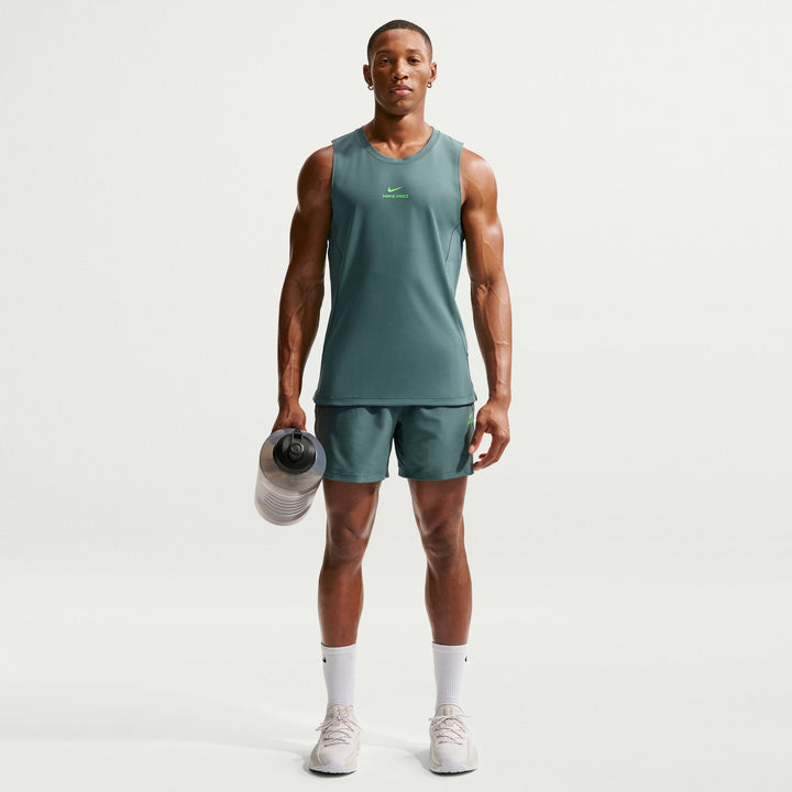 Nike Mens Dri-FIT 6" Pro Training Short - Mineral Slate/Green Strike
