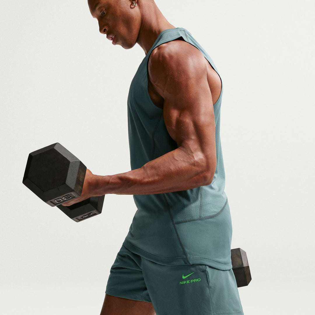 Nike Mens Dri-FIT 6" Pro Training Short - Mineral Slate/Green Strike