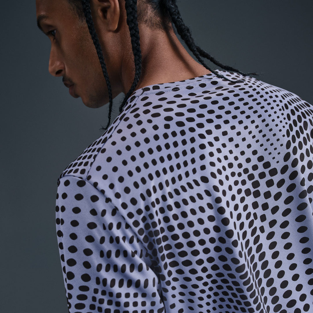Nike Mens Dri-FIT Miler Print Tee - World Indigo/Reflective Silver