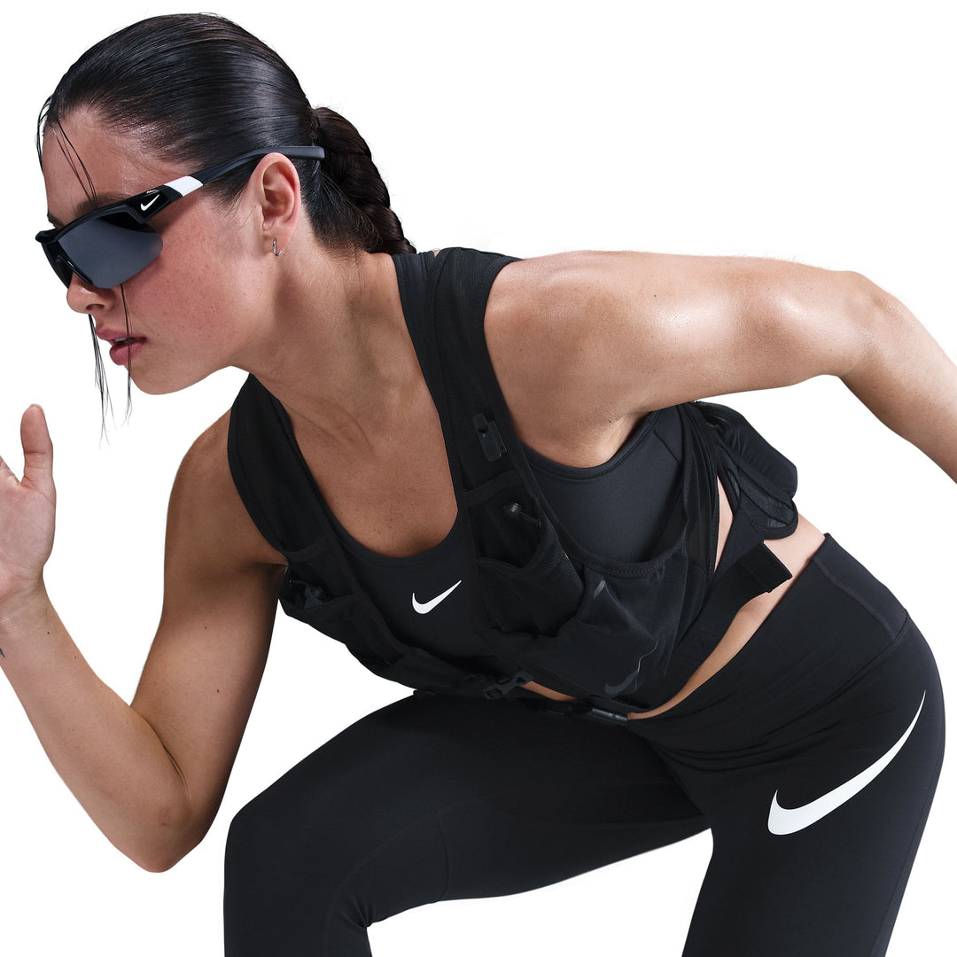Nike Damen High Waisted 7/8 Swoosh Tight – Schwarz/Reflektierendes Silber/Weiß