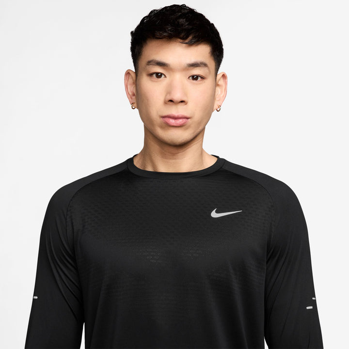 Nike Mens Dri-FIT Stride L/S Top - Black/Reflective Silver