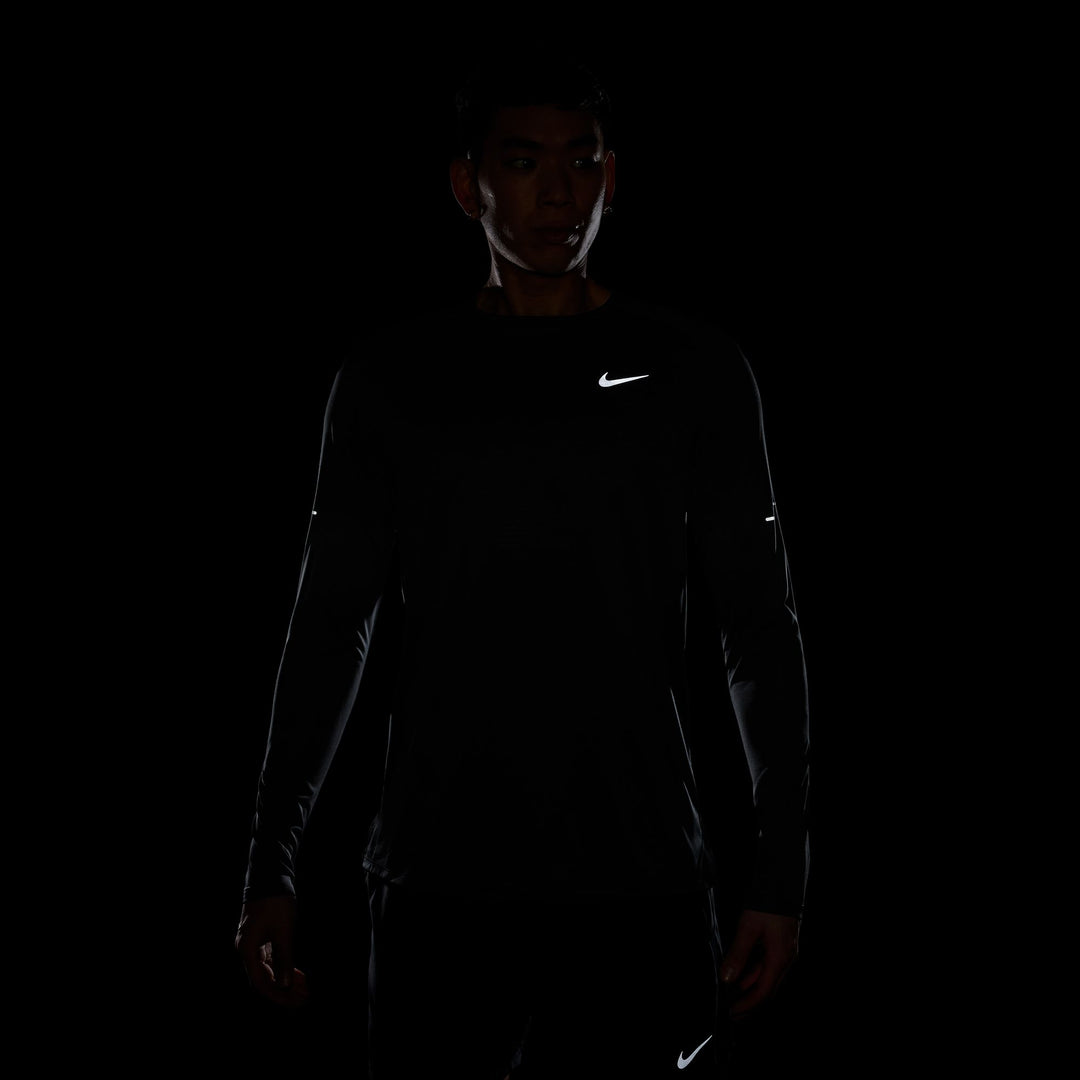 Nike Mens Dri-FIT Stride L/S Top - Black/Reflective Silver