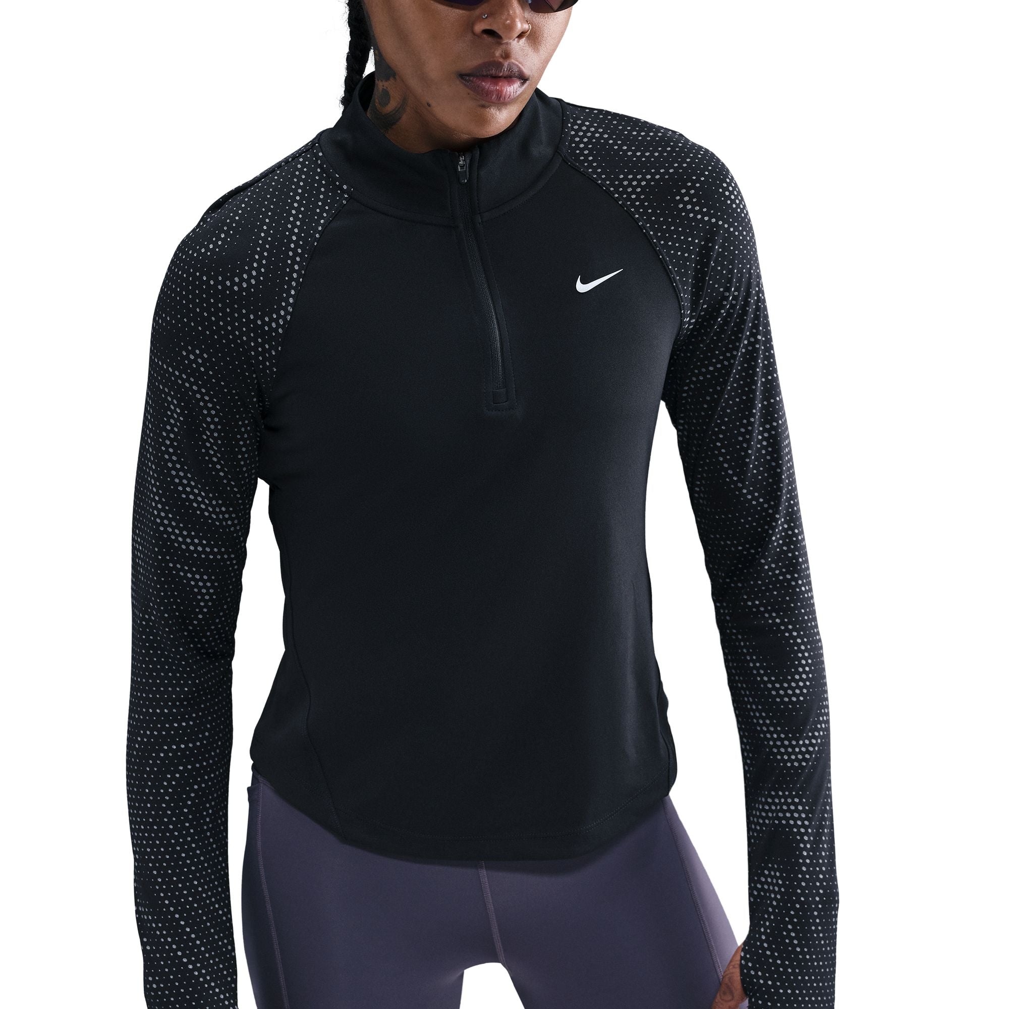 black zip running top