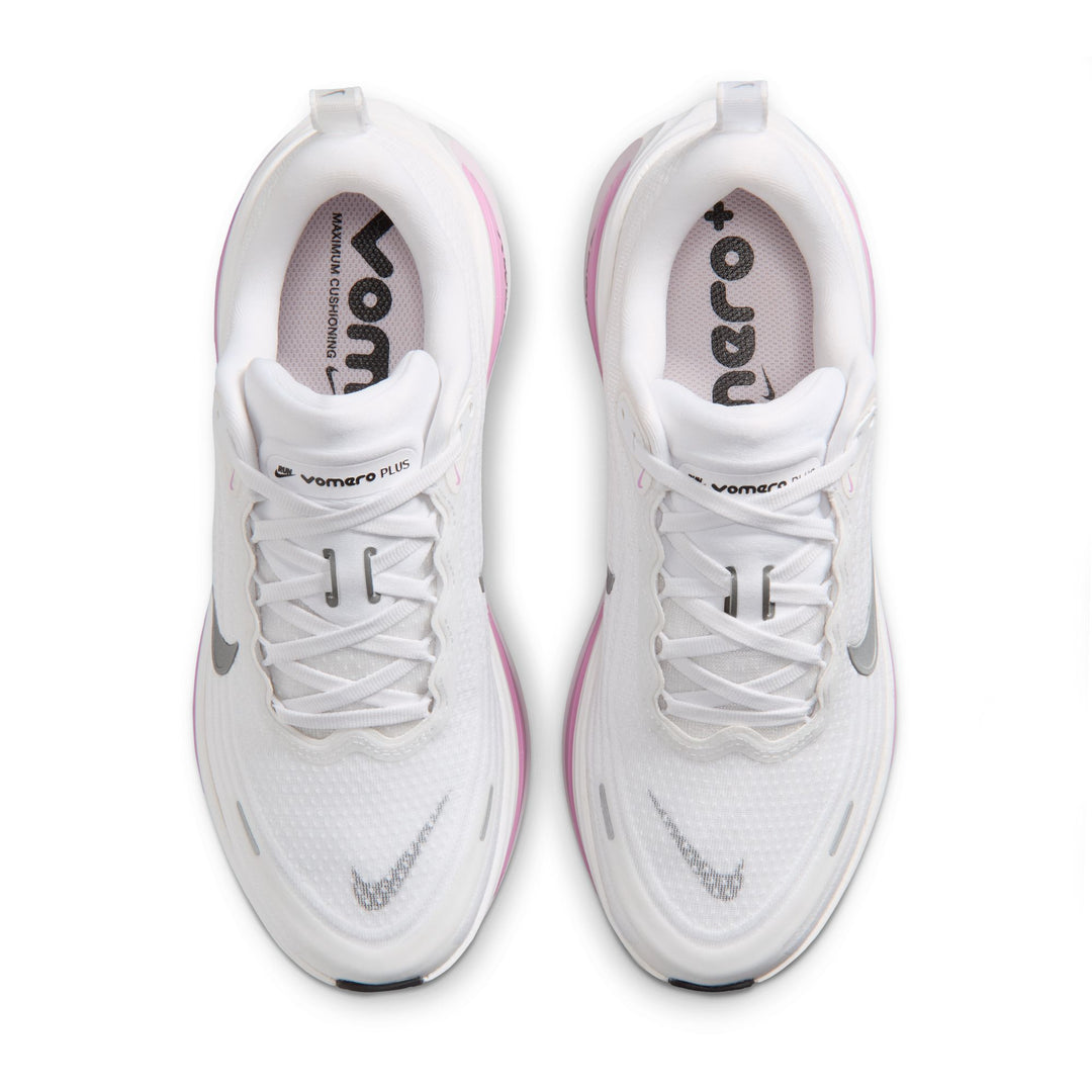 Nike Womens Vomero Plus - White/Metallic Silver/Bleached Lilac - Neutral - SU26