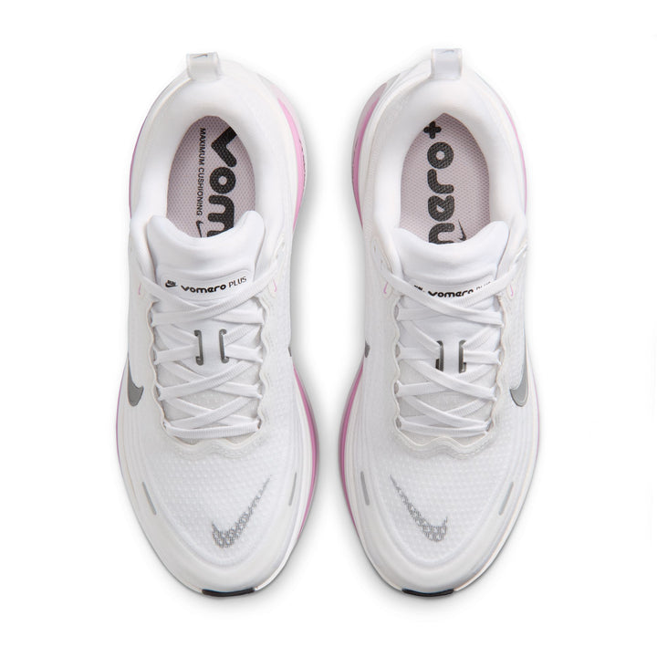 Nike Womens Vomero Plus - White/Metallic Silver/Bleached Lilac - Neutral - SU26