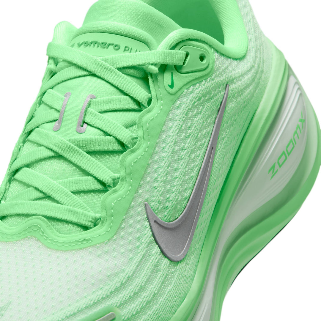 Nike Womens Vomero Plus - White/Metallic Silver/Illusion Green - Neutral - FA26