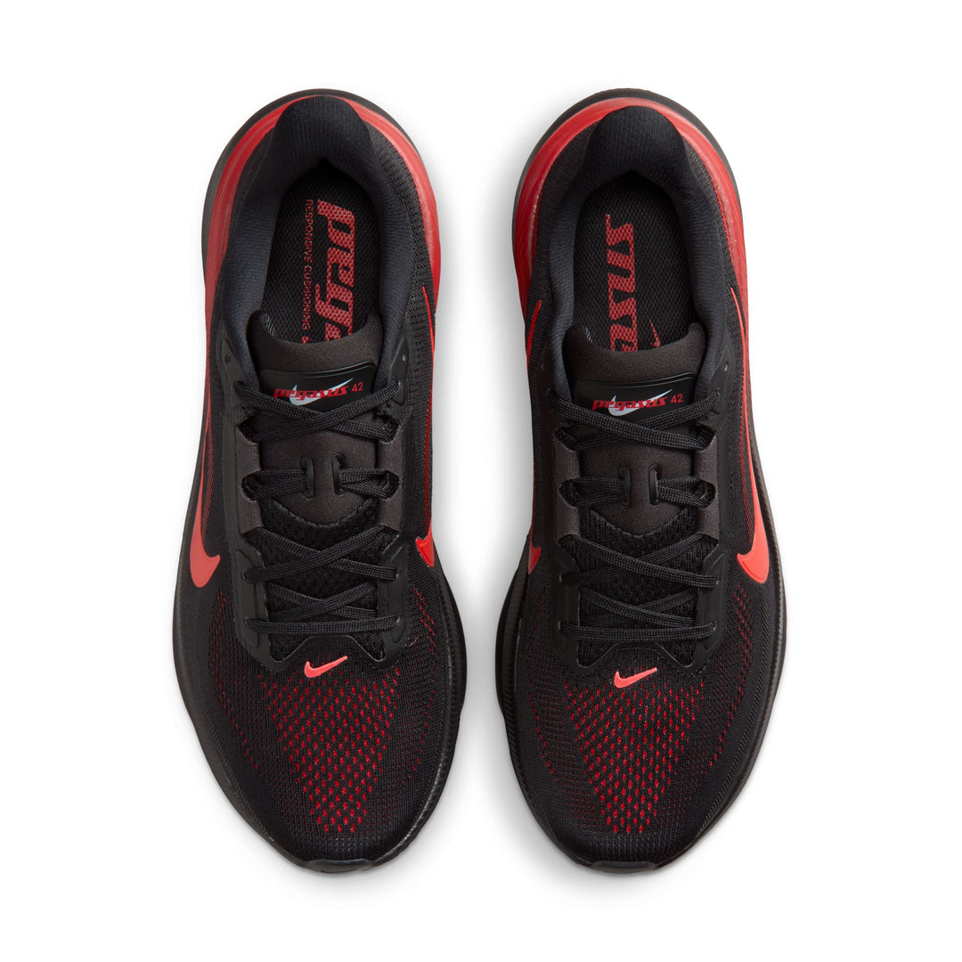 Nike Mens Pegasus 42 - Black/Bright Crimson/University Red - Neutral - FA26