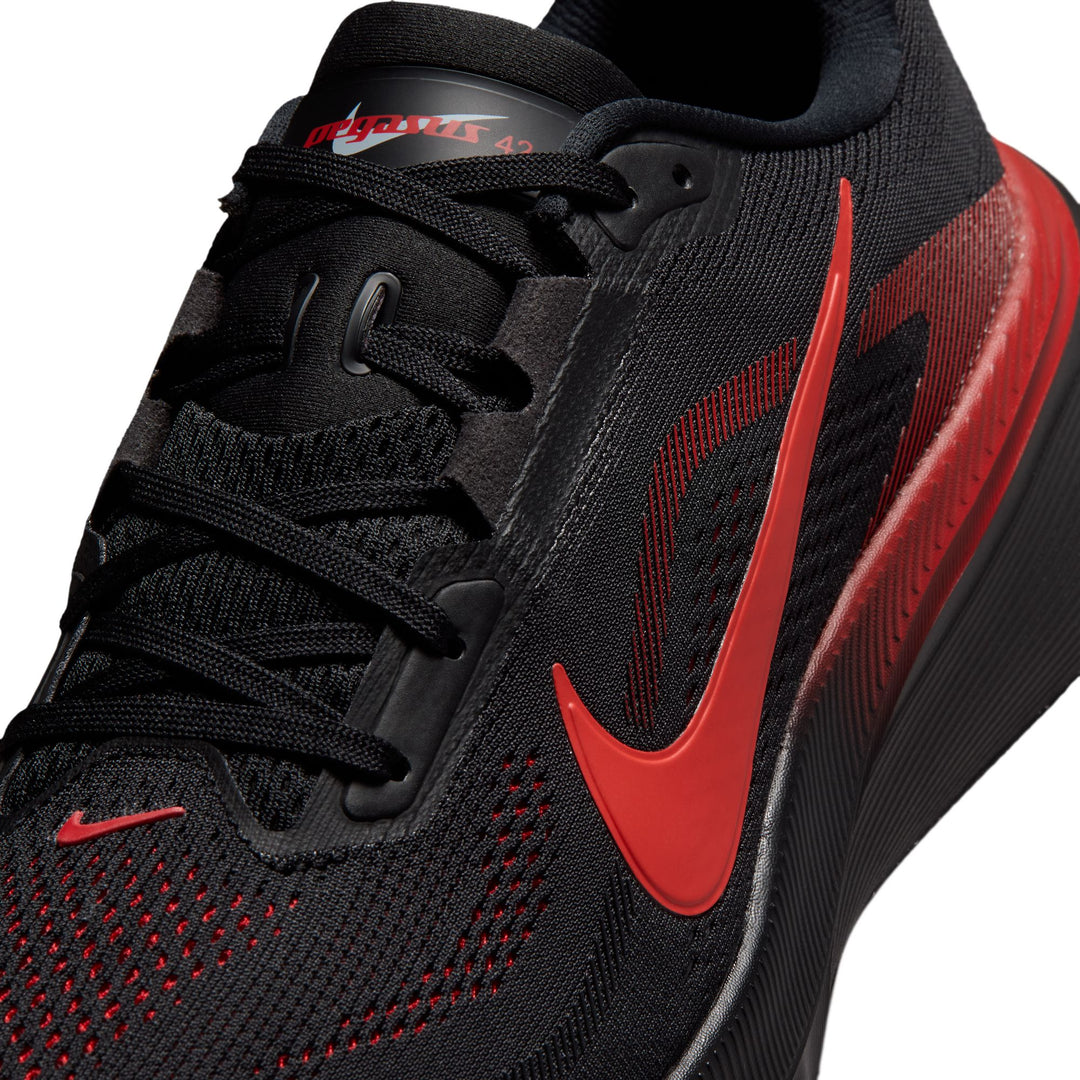 Nike Mens Pegasus 42 - Black/Bright Crimson/University Red - Neutral - FA26