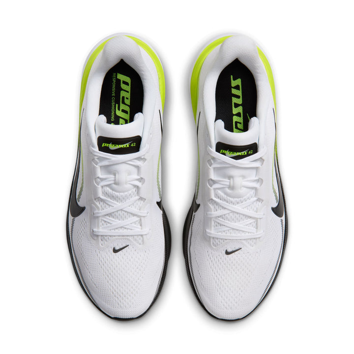 Nike Mens Pegasus 42 - White/Black/Lemon Venom/White - Neutral - HO26