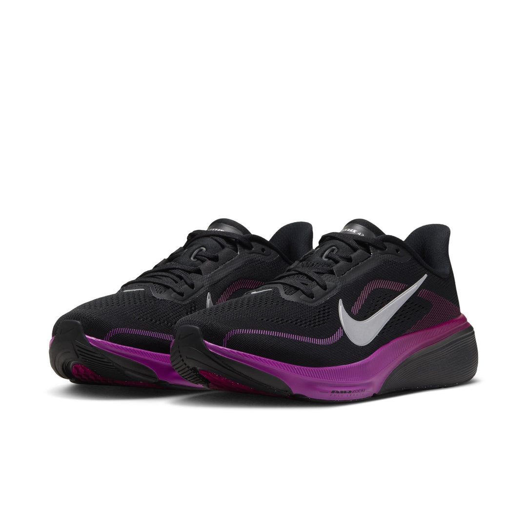 Nike Womens Pegasus 42 -  Black/Metallic Silver/Vivid Purple - Neutral - HO26
