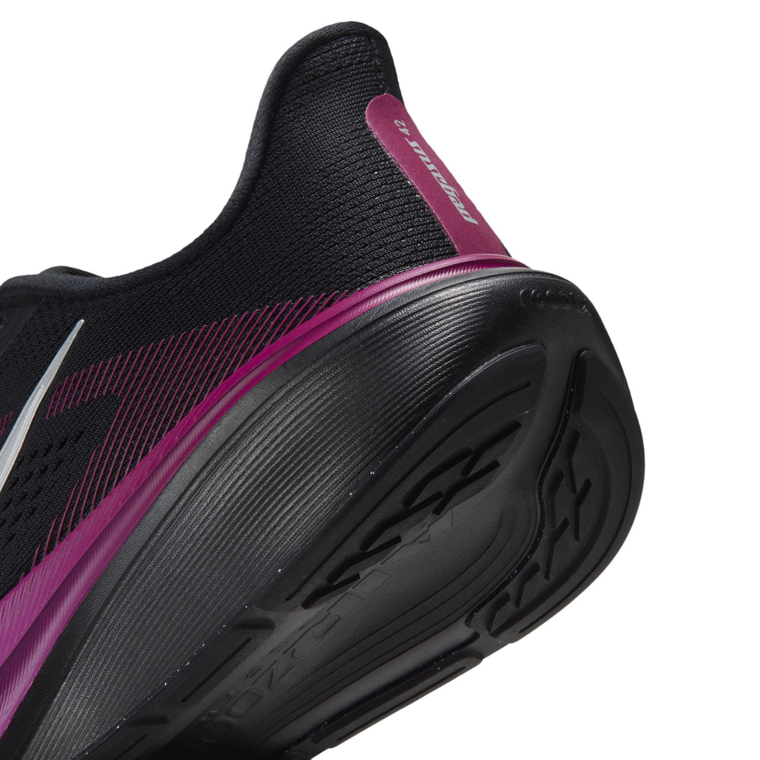 Nike Womens Pegasus 42 -  Black/Metallic Silver/Vivid Purple - Neutral - HO26